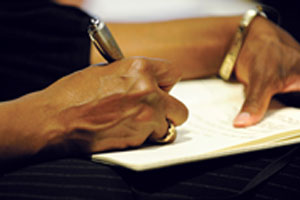 Audience writing photo